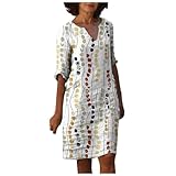 Blusenkleid Pullover-Kleider Für Damen, Winter, Langärmelig, Kau2025 Knöpfe, Seitliches Tunika-Pullover Mit Taschen Hängerchen Damen Sommerkleid Schwarz Gelbes Kleid