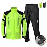 doorslay Regenanzug Herren & Dame, Wasserdichter Regenmantel, Regenbekleidung (Jacke + Hose), Atmungsaktives Regenjacke, Motorrad Regenanzug, für Fahrradfahren Radfahren Camping Wandern