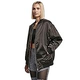 Urban Classics Damen Ladies Oversized Satin Bomber Jacket Jacke, Black, M