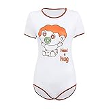 Damen Erwachsene Body ABDL DDLG Kleidung Kurzarm Papas Dessous Neuheit Strampler Nachtwäsche Onesie Pyjama Teddy Shorts Overall Trikot Schlafanzüge Baby XL