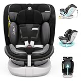 Daliya® Kindersitz ROTAZIONE | I-SIZE 40-150 cm | 8 Pos. | Isofix | (SIP) | Top Tether | 360° | 5 Punkt Gurt | Gruppe 0+ / I/II/III 0-36 KG | Neueste Zulassungs UN ECE Reg. 129 (Schwarz)