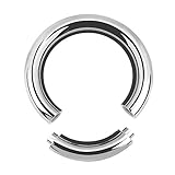 Treuheld® | 4mm x 10mm Segmentring Piercing Ring | Chirurgenstahl | Dick | Silber | Intimpiercing für Frau und Mann, Septum, Ohr, Lobe, Nase, PA