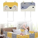 UISEBRT Bettgitter 60 cm Rausfallschutz Bett, Bettschutzgitter für Kinder 5-Loch Höhenverstellbar Kinderbettgitter Sicherheitsschutz für Kleinkinder, Babys und Kinder (Gelber Fuchs)