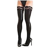 KunBang Vielretude Leder Overknee Strümpfe Sexy Wetlook Latex Stocking mit Spitze Sexy Frauen Knie Strümpfe