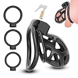 Male Keuschheitskäfig Sklaven Sexspielzeug für die Männer Cock Cage mit 3 Penisringe, SM Fetisch Extrem Sex Toyset Penis Bondage,Hohldesign Atmungsaktiv Penis Käfig Chastity Cage für Herren (S)