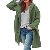 Generisch Mantel Damen Wintermantel Trenchcoat Lang Herbstjacke Elegant Winterjacke Warm Jacke Herbst Übergangsjacke Windbreaker Winter Mantel Wintermantel Damen Wolle
