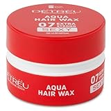 Detreu Styling Haarwachs | Natürlicher Glanz-Effekt & starker Halt | Hair Gel Wax für langanhaltendem Look | Erdbeer-Duft | Haar-Wax für Haare & Bart 150 ml (Sexy - Rot)
