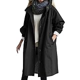 Damen Trenchcoat Mit Kapuze Langer Wintermantel Damen Trenchcoat Damen Winter Kapuze Damen Hoodie Oversize Mit Knopfleiste Damen Winterjacke Große Größen Mantel Damen Lang Thermojacke Damen Winddicht