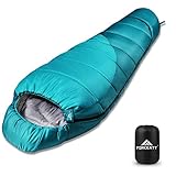 Forceatt Schlafsack, 3-4 Jahreszeiten Mumienschlafsack, Winterschlafsack ist Wasserdicht und reißfest,Produktgewicht ist 1.62kg,für Outdoor, Camping and Trekking