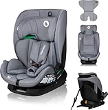 LIONELO LAVENDER I-SIZE Kinderautositz von 76 bis 150 cm konform mit R129 i-Size Standard, ISOFIX Montage in Fahrtrichtung und TT-Gurt, Kopfstützen- und Rückenlehnenverstellung Reduziereinsatz