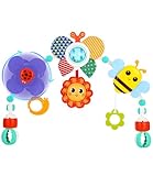 TIDEVAN Kinderwagen Spielzeug, Spielbogen für Kinderwagen Kinderwagenkette Spielzeug Baby 0-12 Monate für Bett, Laufstall, Babyschale & Autositz- Motorikspielzeug für Babys und Kleinkinder (Biene)