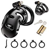 Chastity Cock Cage Männer Sissy mit 5 Penisring und 2 Keuschheitskäfig Penis Penies Käfig Keuschheitsgürtel Chastitycage Fesseln Bdsms Spielzeug Hart Bondageset Fessel BDSM Set für Herren Paare Extrem