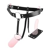 LZYLWC Keuschheitsgürtel SM Sissy Keuschheitsgürtel Analplug Feste Lederhose Tragen Keuschheitsgürtel beim Ausgehen Cock Cage Chastity Belt Keuschheitskäfig Männer Gürtel Herren