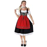 Morph Oktoberfest Kostüm Damen, Bayerisches Dirndl mit Schürze, Perfekt für Oktoberfest und Kostümparty, S