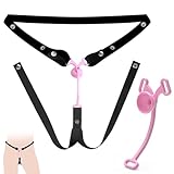 BDSMJOY Alternativer Peniskäfig mit Fester Hilf Riemen,Chastity Belt Chastity Cage für Crossdresser,Keuschheitskäfig Herren Verstellbares Seil,Keuschheitsgürtel Zubehör (Rosa - Kurz)