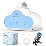 Robofun Kinderwagenschaukler, Einschlafhilfe Baby Wiederaufladbar (USB-C), Schlafhilfe Für Baby Mit 30, 60, 90 Min Timer, 3 Einstellbare Schaukelintensitäten, Universell Für Kinderwagen & Buggy