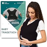 Koala Babycare Tragetuch Baby Neugeborene - Einfach Anzuziehen für Mütter und Väter - Babytrage Multi-Use Bis 9kg - Babytragetuch Schwarz