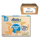 Alete bewusst Milch-Getreide-Mahlzeit Keks, ab dem 10. Monat, trinkfertige Babynahrung mit Keksmehl, praktischer Ersatz zu Babybrei, warm oder kalt trinken, 6 x 400 ml (2 x 200 ml)