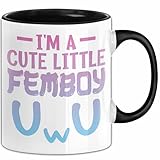 Femboy Tasse Geschenk Anime Transgender Lgbtq Im A Cute Little Femboy (Schwarz)