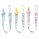 LittleForBig Erwachsene Schnuller Clip Baby Cuties 3 Paci Clips Set - Rosa/Gelb/Blau