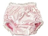 Haian ABDL Slip aus PVC und Satin, Spitze, Pink