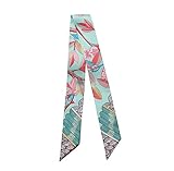 JERLA Unisex-Erwachsene Glas Haarband Seidenschal, Zweig Blau, 33.5'×1.97'