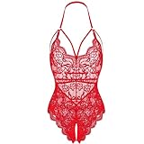 LEBENSFROH Dessous Damen Sexy Unterwäsche für Frau Sexy Outfit für Damen Strapsen Dessous Set Reizwäsche Dessous-sets Lingerie Women Body Damen Sexy Spitze (M, Rot)