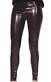 Folat 61710 - Legging Metallic, S-M, schwarz