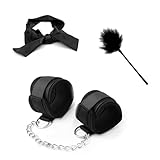 Bondage-Set,BDSM Bondage Fesseln SM Sex Spielzeug，Bettfesseln Handschellen Augenmaske Augenbinde Federkitzler, BDSM Fetich Bondage Set Für Fesseln Sexspielzeug für Paare Extrem