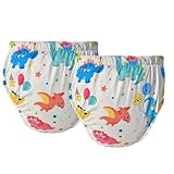 Kann wiederverwendet werden Dauerwaschbar Erwachsene Baby Töpfchen Windel Trainingsunterwäsche ABDL Inkontinenz Wasserdichte Trainingsinkontinenz Booster Pads Hosen 2er Pack (2 Dinosaur, M)