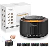 HOMGEN White Noise Machine Weißes Rauschen Maschine Einschlafhilfe Erwachsene Baby mit 3,5 mm Audiobuchse mit 30 Klänge & 7 Farben Nachtlicht Touchpanel Timer Speicher Yoga Schlafen
