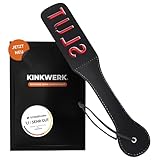 KINKWERK Spanking Paddel (PU) mit Provokativem Schriftzug | 'SLAVE', 'SLUT', 'BITCH' | Stabile Handhabung | Vielseitig Einsetzbares BDSM-Spielzeug (SLUT)