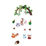 small foot Mobile 'Waldtiere“, aus Holz, Pappe und Filz, liebevoll gestaltete Bereicherung für das Kinderzimmer, 10116
