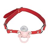 DDLG/ABDL Schnuller für Erwachsene, mit Halsband, Rot (Rosa)