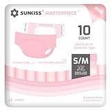 SUNKISS Masterpiece Windeln für Erwachsene mit ultimativer Saugfähigkeit, Einweg Inkontinenz Slips für Männer und Frauen, mit Tabs, Auslaufschutz bei Blasenschwäche, Rosa, Größe S/M, 10 Stück