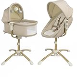 bebe2luxe Louna : Multifunktionale Wiege Baby (ELEKTRISCHE BABYSCHAUKEL, HOCHSTUHL,BABYWIPPE) (Beige)