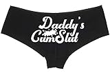 Knaughty Knickers Daddys Little Cumslut Submissive Oral Slut Black Boyshort DDLG, Weiss/opulenter Garten, M