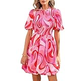 Abendkleider Damen Lang Cocktailkleid Freizeit Kleid Midi Sommer Shirtkleid Schicke Kleider Sommerkleid Große Größen Damen Crossdresser Kleid Abendkleid Gold Italienische (Rosa,M)