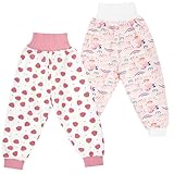 FLYISH DIRECT Baby Windelhosen, Hohe Taille Baby Töpfchen Trainingshose Baby Windelrock Baumwolle Sleepy Windelhose für Kinder für das Töpfchentraining, 2 Stück, L