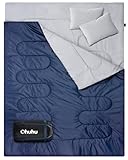 Schlafsack Outdoor Doppelschlafsack - Ohuhu Deckenschlafsack Winter für Erwachsene 2 Personen und Tragetasche, Angenehme Temperatur für Outdoor Camping