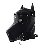 L Big Boss Hundemaske Leder Horror Maske für Halloween, Unisex-Erwachsene, Unisex-Kinder