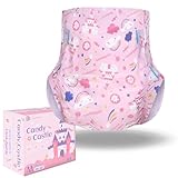Landofgenie Erwachsene Windeln Rosa gedruckte Windel Unterwäsche Große Erwachsene Baby Nachtwindeln Mit Tabs 10-Stücke (Medium 28'-38')