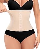 Werkiss Damen Shapewear Korsett Bauchweg Body Shaper Waist Trainer Corset Shapewear Formend Stark Taillenformer Corsage(#1 Beige-Höhe 24.5CM, XS)