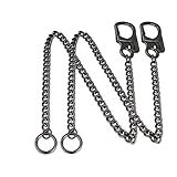 Ahiller Brieftaschenkette mit rundem Verschluss, Hip Hop Punk Gothic Hose Schlüsselanhänger, schwere Herren Bikerkette geeignet für Gürtelschlaufe, Geldbörse (2, Dunkel schwarz)