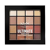 NYX Professional Makeup Lidschattenpalette mit 16 Farbtönen, Intensives und langanhaltendes Finish, Vegane Formel ohne Inhaltsstoffe tierischen Ursprungs, Ultimate Shadow, Farbton: Warm Neutrals