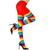 W WIDMANN MILANO Party Fashion - Strumpfhose, Regenbogen, 75 DEN, Karneval, Mottoparty