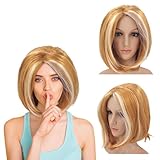 UILYNIU Kostümperücke Damen 12.6 ''/32 cm Sexy Cosplay Party Perücke, Goldene Orange Kurze Frauen Halloween Kostüm Perücke Charmante Perücke für Tägliche Karneval Fasching (Orange)