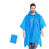 Umtiti Regen Ponchos für Frauen und Männer (1-Pack) mit Kordelzug Kapuze für Erwachsene，Regencape mit Kapuze für Festival, Konzert, Wandern, Radfahren, Camping, Outdoor.BU-1pc