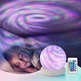 Ciskotu Nachtlicht Kinder, Sternenhimmel Projektor mit 16 Farben, Akku Nachttischlampe mit Fernbedienung & Dimmfunktion, LED Galaxy Light Sternenprojektor für Kinderzimmer Deko & Geschenkidee