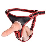 Umschnall Dildo Strap on Dildo mit Verstellbarem Harness für Frauen, Männer & Paare, Lesben Masturbator Sexspielzeugset mit 3 Dildos(Beige)